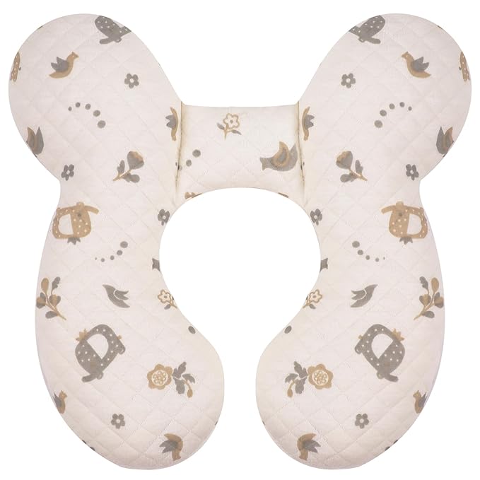 Baby Travel Pillow Upgraded, Soft Baby Head Support Pillow for Newborn Toddler, Babies Neck Car Seat, Pushchair and Strollers, Flower
