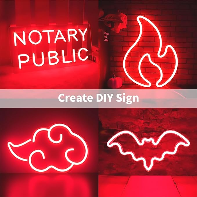 iNextStation 12V Red LED Strip Lights 16.4FT, Flexible Silicone Neon Rope Light, Waterproof, Cuttable, Dimmable & Linkable, for Cabinet, Ceiling, Wall, Bedroom, Kitchen, Garage (No Adapter)