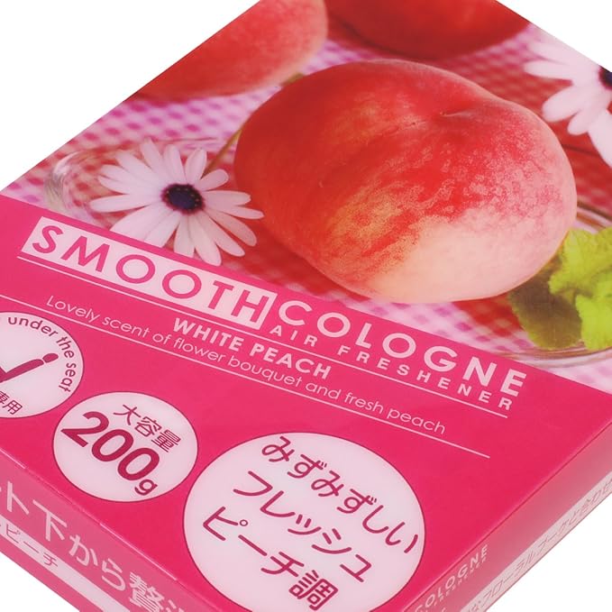 Auto Dynasty Smooth Cologne Gel Based White Peach Scent Japanese Under-The-Car Air Refresher/Odor Eliminator Brick (Pink)