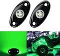 2 Pods LED Rock Lights, Ampper Waterproof LED Neon Underglow Light for Car Truck ATV UTV SUV Offroad Boat Underbody Glow Trail Rig Lamp (Green)