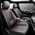 Fit Accord Car Seat Covers Premium Leather for Honda Accord 2012-2025 2026. Waterproof， Breathable, Scratch-Resistant & All-Weather Seat Cushion Protector（Front Seat,Red Line Black