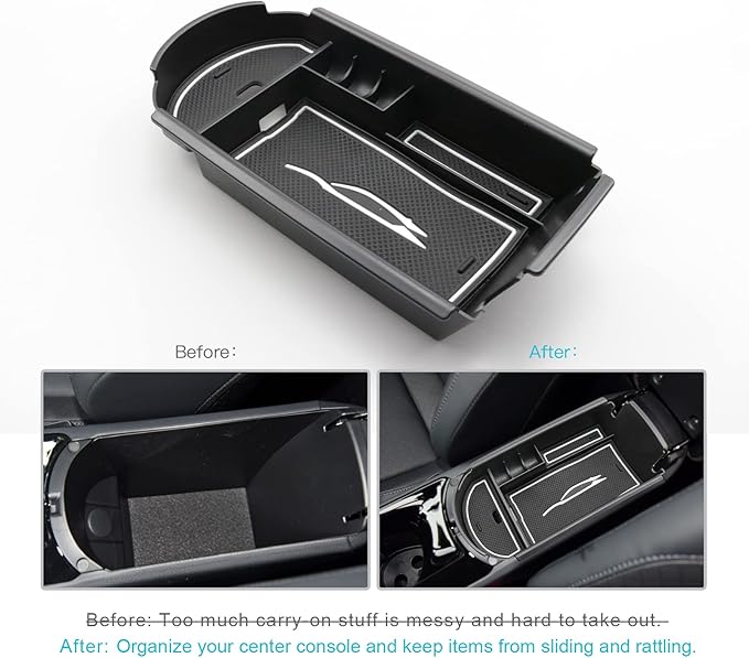 CDEFG Center Console Accessory Organizer Compatible with 2018 2019 2020 2021 2022 CHR C-HR, ABS Material Armrest Box Insert Tray (White)