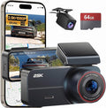 2.5K Dash Cam Front and Rear with 64GB Card, Car Camera WiFi & GPS, 3.39" IPS Screen, WDR Night Vision, Parking Monitor, G-Sensor Dash Camera