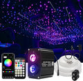 AKEPO 18W Home Car Dual Color Twinkle&Shooting Star Two-in-one Fiber Optic Lights Kit, 900pcs*9.8ft*0.03in+240pcs Meteor Fibers+Music Activated+APP/Remote Control Starlight Headliner Kits
