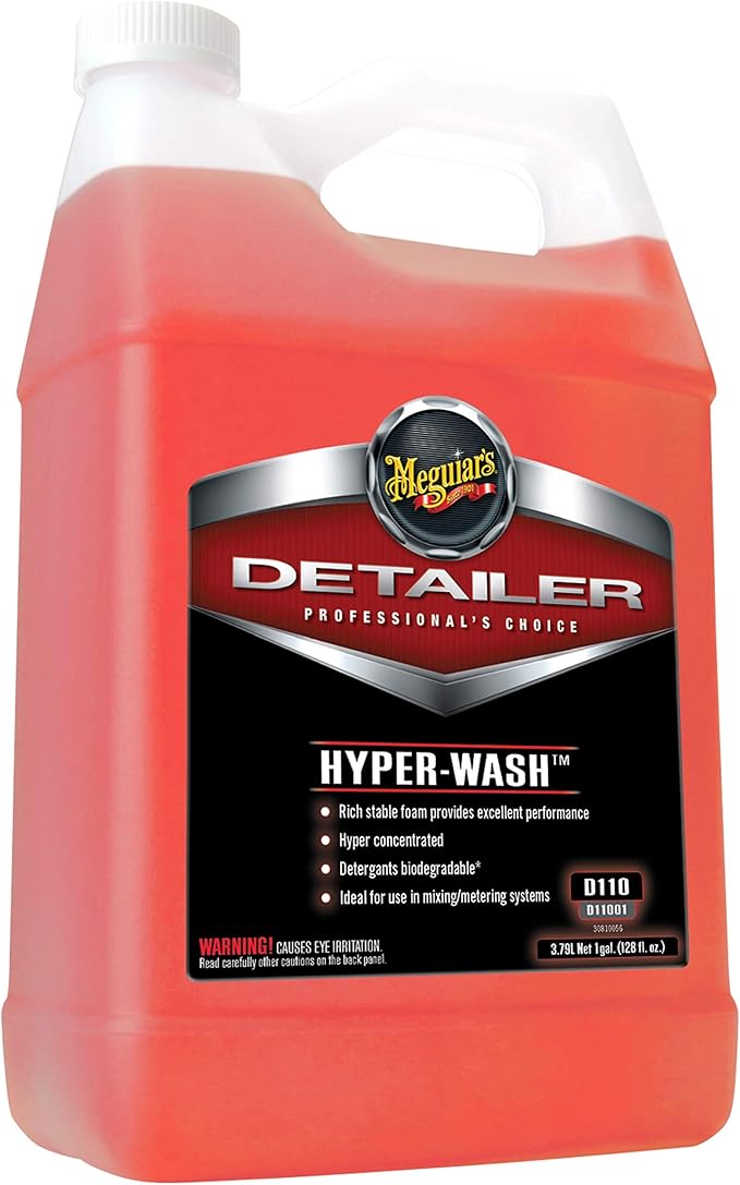 Meguiar's D110 Hyper Wash Foaming Car Wash, Lifts Off Dirt and Leaves a Rich Shine, Car Wash Soap Helps Preserve Wax, Highly Concentrated Formulation for Extended Use, 1 Gal