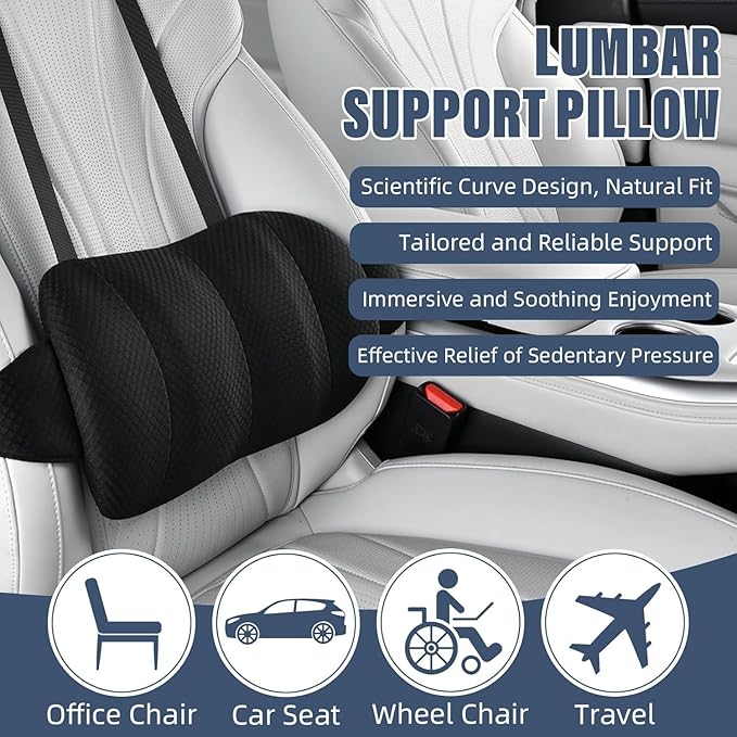 1 Piece Automotive Seat Lumbar Support Pillow for Nissan Altima 2019-2025, Driving Lower Back Cushion Ergonomic Orthopedic Posture Rest