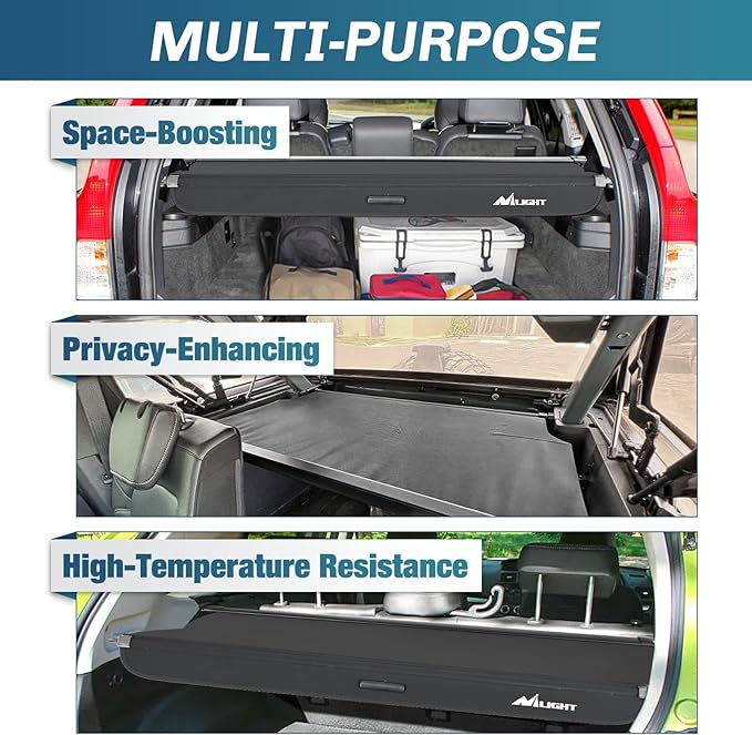 Nilight Trunk Cargo Cover for Volvo XC90 2003-2014, Retractable Security Shade Rear Cargo Cover, with Trunk Storage Net