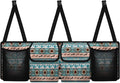 Aztec Ethnic Horse Large Capacity Car Trunk Organizer, Waterproof Oxford Backseat Hanging Storage Bag with 4 Pockets, Foldable Car Organization for Car Tools, Car Accessory for SUV Truck