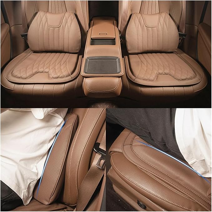 F Car Seat Cushion for BMW All Model I3 I4 I8 X1 X2 X3 X4 X5 X5M X6 X7 Z4 Car Lumbar Support Pillow Auto Seat Waist Back Cushion Y (Color : Brown A)