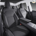 Car Seat Covers for New 2025 Tesla Model Y Juniper Nappa Leather Car Interior Seat Airbag Compatible Cushion Cover Full Set Custom Fit 2025-2026, Nappa Black