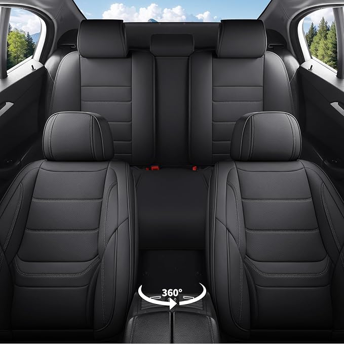 Car Seat Covers Full Set Custom Fit for Chevrolet/Chevy Trailblazer 2021-2026 - Premium Faux Leather with Lumbar Support, Breathable, Waterproof, Anti-Slip, Durable, Easy to Install (Black,Full Set)