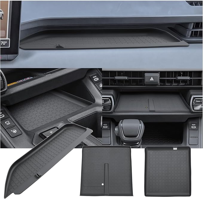 (3PCS)2026 R AV4 Center Console Organizer For 2026 Toyota R AV4 Wireless Charging Pad & Shifter Front Mats & Passenger Dash Tray 2026 R AV4 Accessories Anti-Slip Silicone Liner Mat Set 6th Gen R AV4
