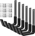 Heavy Duty Utility Hooks for Wall Mount, Garage Wall Hooks, Multi-Use Hose, Bike, Ladder, Chainsaw & Leaf Blower Hanger - 6 Medium (6 M)