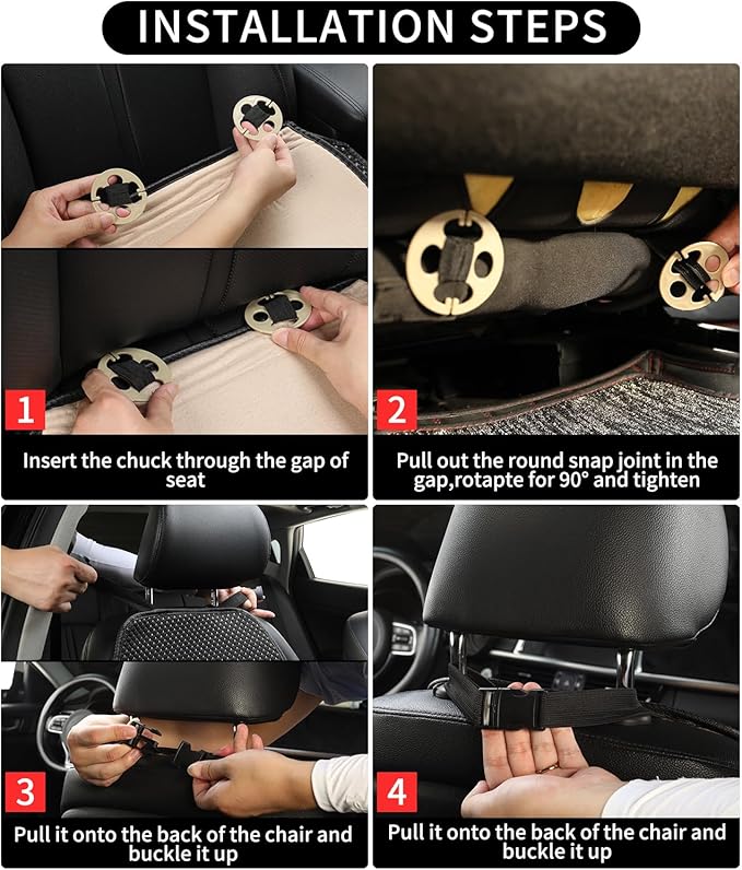 Auto Newer Car Seat Cover,Breathable Front Car Seat Cushion,Comfortable Car Seat Protector,Anti-Slip and Full Wrap Driver Car Seat Protector with Storage Pocket,Universal All Seasons(Black,2PCS)