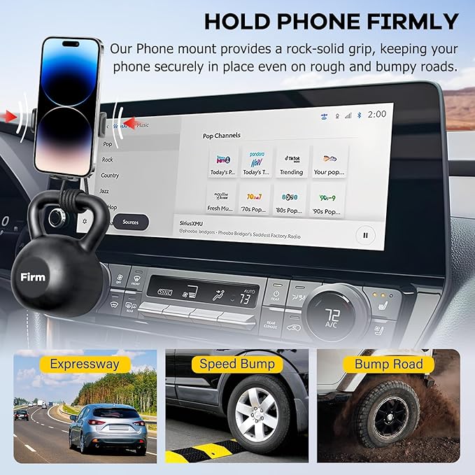 Car Phone Holder Fit for Toyota Grand Highlander 2024 w/Dash Tray Storge Box Organizer-Cell Phone Mount for Grand Highlander Accessories 12.3 inch Touch Screen 360 Degree Rotation