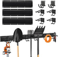 Garage Tool Organizer Wall Mount, Heavy Duty Garage Organization Tool Storage Utility Rack, Sturdy Storage Rack Hanger with Adjustable Hooks, Garden Tool Organizer for Shovel, Rake, Folding Chair
