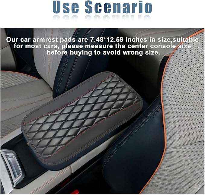 Leather Car Center Console Armrest Pad for Toyota Tacoma 2005-2023, Auto Armrest Cushion, Waterproof Seat Box Cover Protector, Vehicle Interior Decor Accessories, Blue