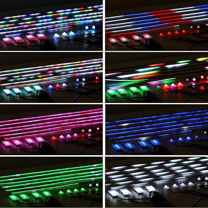 Interior Car Strip Lights Dreamcolor Acrylic Car Decorative Lights with APP Control Multicolor Internal Lighting Kit Music&DIY Function Ambient Fiber Optic Strip LEDs