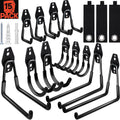 15 Pack Garage Hooks Heavy Duty with Anti-Slip Coating Wall Mount Storage Organizer for Hanging Power and Garden Tools, Ladder, Hose, Bikes, Ropes, Bulk Items Shed Hooks