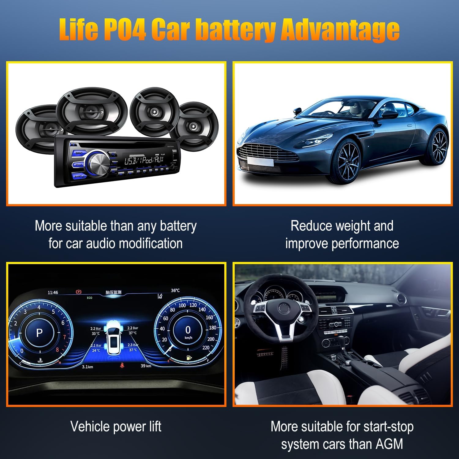 TPE Car Start-Stop Lithium Battery BCI Group47 LiFePO4 Lithium-ion Car Battery Lightweight Design Auto Lithium Battery 12.8V 600A High-Performance