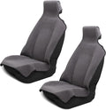 DryvaSeat - Premium Microfiber Towel Car Seat Cover - Waterproof & Sweatproof - Universal Fit, Machine Washable, Non-Slip - Seat Protector for Car, Truck, SUV, Van (Gray, 2 Pack)