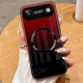 Guppy Compatible with iPhone Air Magnetic Case, with Full Camera Lens Protector [Compatible with MagSafe] Scratch Resistant Gradient Glass Back Cover Phone Case-Red