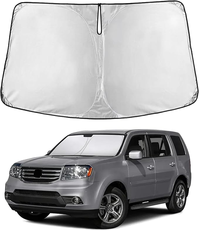 EcoNour Windshield Sunshade Compatible for Honda Pilot 2009-2013 2014 2015, Sun Visor for Front Windshield & Window Sun Shade Cover, UV Heat Blocker & Protector, Car Accessories