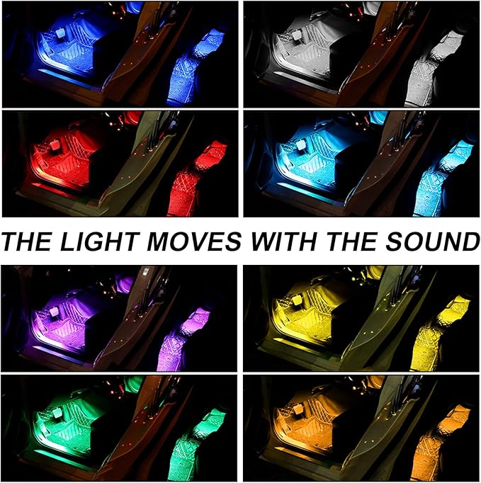 Interior Car LED Strip Lights with APP Control, 3 in 1 RGB Ambient Lighting Kit with 197 inches Fiber Optic, 16 Million Colors Neon Strip USB Music Sync Atmosphere LED for Vehicles