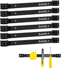 6 Pieces 12" Magnetic Tool Holder Strip, Black Magnet Bar, Metal Tool Organizer Rack for Garage Organization, Easy To Install in Workshop, Mounting Screws Included
