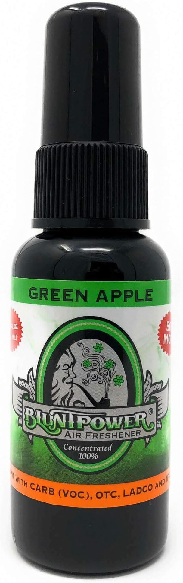 BluntPower Green Apple Concentrated Air Freshener for Room and Car - Oil-Based Diffuser Spray Bottle - Long-Lasting Bathroom, Car Freshener & Odor Eliminator (1 Pack)