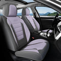 Coverado Car Seat Covers Front, Seat Covers for Cars, Waterproof 2-Pack Car Seat Cushions, Leather Carseat Seat Protectors, Universal Seat Covers Fit for Most Sedans SUV Pick-up Trucks(Gray&Purple)