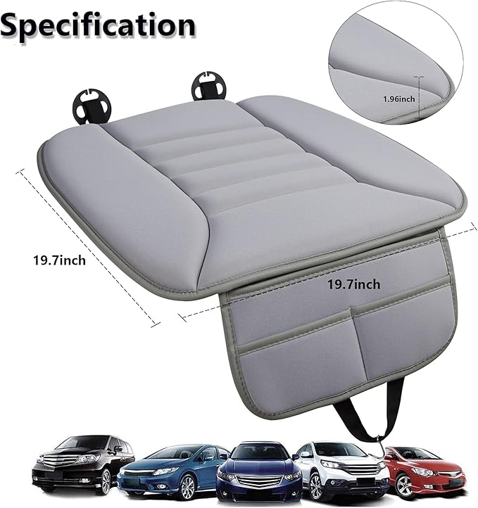 Big Ant Car Seat Cushion Pad Memory Foam Seat Cushion,Pain Relief Cushion Comfort Seat Protector for Car Office Home Use,Gray 1PC