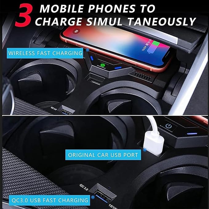 Car Wireless Charger, 15W Mobile Phone Fast Charging pad for BMW 2 Series (2022-2023) i3/3 Series (2020-2023) i4/4 Series (2021-2023), Support Original car NFC Function
