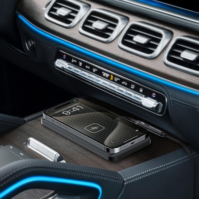POLMXS 25W Wireless Charger Car Fast Wireless Charging Pad DIY Wireless Phone Charger Mat Compatible with iPhone 17/16(25W)/15/14/13/12(7.5W) (P21)