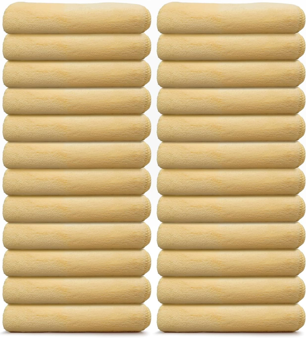 VPD Microfiber Coral Fleece Towels - Dark Yellow, Ultimate Car Drying Towels, Extra Large, Super Absorbent, Lint and Scratch Free, Perfect for Car Wax Polishing (24, 15.75" by 15.75")
