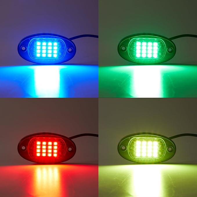 2 Pods Replacement Damaged Pod for Segmented RGB LED Rock Lights 12v Underglow Light Multicolor Waterproof Neon for Jeep Trucks ATV UTV Golf Cart Offroad Pickup RZR SXS
