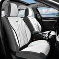Coverado Front Seat Covers, Luxury Leather Seat Covers for Cars, Automotive Seat Cover, Car Seat Protector Waterproof, Premium Car Seat Covers Car Seat Cushions Universal Fit for Most Cars (Gray&Pink)