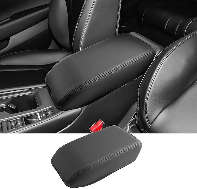 2023 2024 2025 2026 Accord Center Console Cover for Honda Accord (LX/SE/EX) Accord Hybrid (Sport/EX-L/Sport-L/Touring), Waterproof&Comfy Leather Armrest Cover 2025 Accord Hybrid Accessories