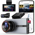 Dash Cam, 4K Dash Cam Front and Rear with ADAS, 170°/150° Wide View, Starlight Night Vision, GPS, WDR, G-Sensor, App Support, 24H Parking Mode, 64GB Card Included