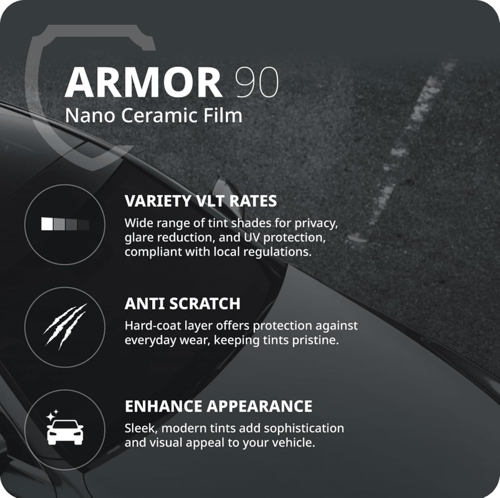 Nano Ceramic Window Tint Film for Cars and Building, Charcoal, 2 Ply Scratch Resistant, Heat Control, and UV 99%, IR 93% Rejection, 35% VLT, 60inx100ft