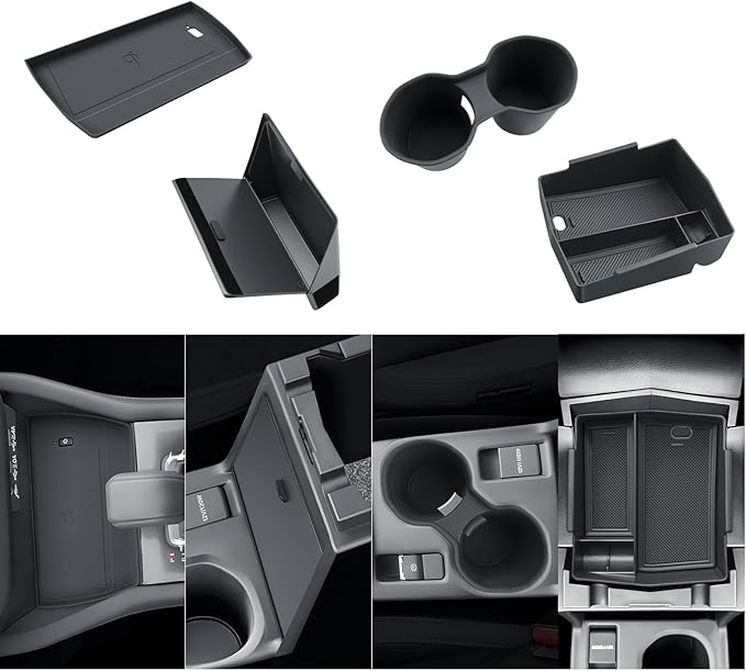 BIBIBO for 2025 2026 Subaru Forester Console Organizer 2025 2026 Subaru Forester Console Armrest Tray+Cup Holder +Wireless Charging Mat +Hidden Storage Box 2025 Forester Accessories