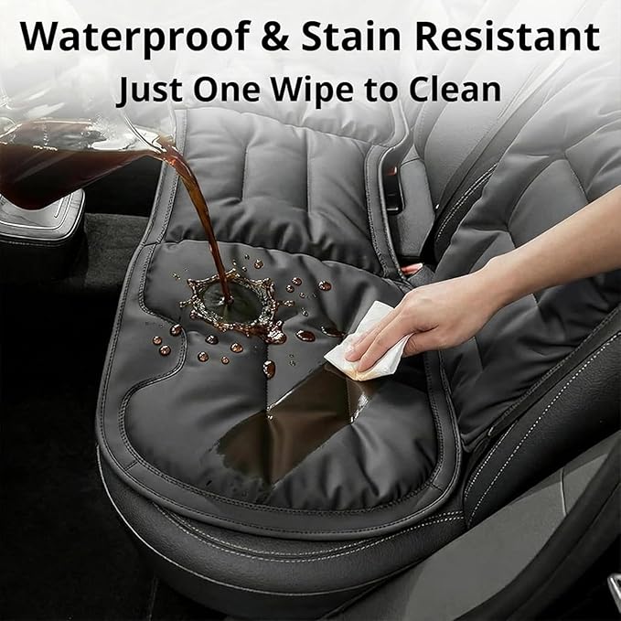 Skin-Friendly & Dirt-Repellent Leather Seat Cushions, 2026 Car Seat Cushion for Driving, 1.57" Thick Comfort Seat Protector, Universal Non-Slip Memory Foam Pad for Car (Red, Backrest Cushion)
