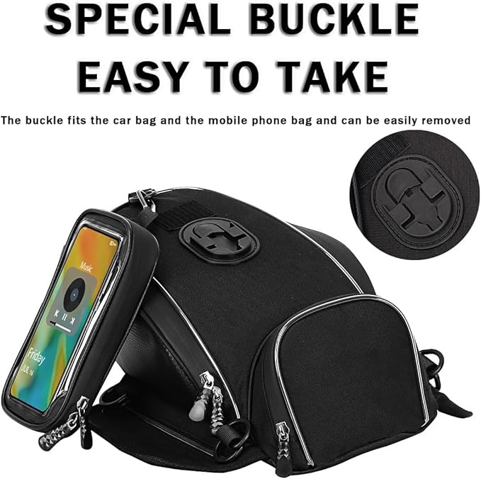 Motorcycle Tank Bag for Harley Davidson Road Glide Special, Strong Magnetic Waterproof Oxford Black Motorbike Quick Release Pannier Bag