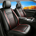 Fit for Santa Cruz Seat Covers Compatible with Hyundai Santa Cruz 2022-2026 - Waterproof Breathable Leather Automotive Seat Cushions Protector,Airbag Compatible,Full Set 5 Seats(Redline)