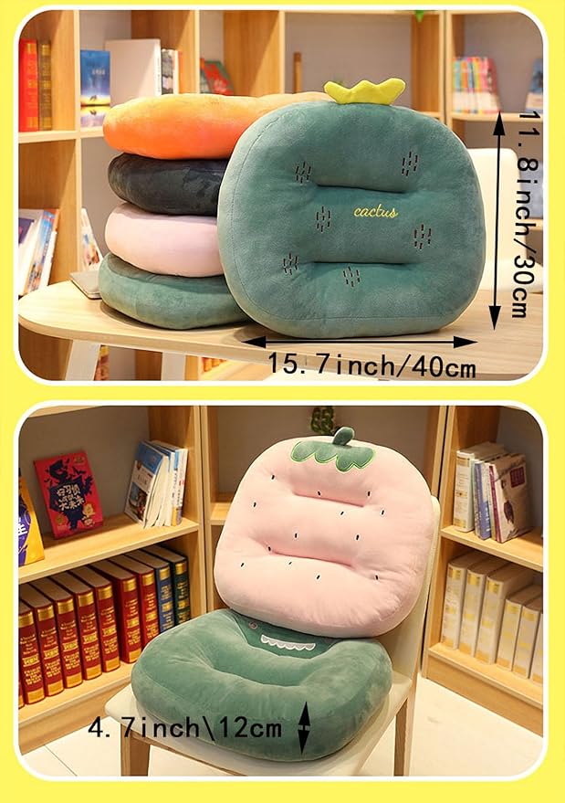 Cartoon Plush Car Booster Seat Cushion, Cute Funny Car Seat Cushion Heightening,Chair Cushion for Office Sofa Living Room (Dinosaur)