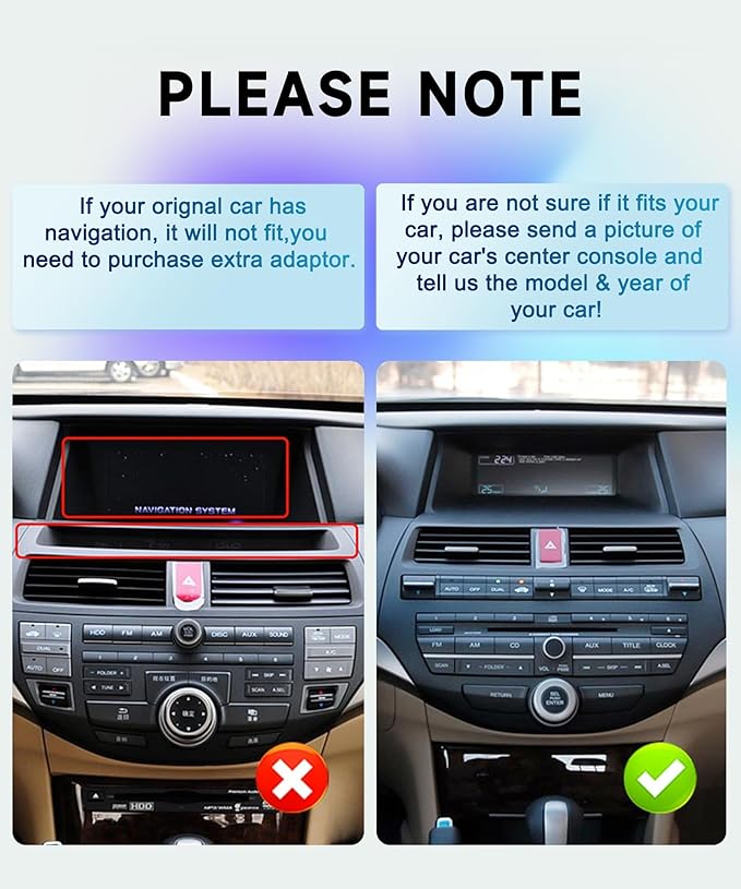 8 CORE 4G+64G Car Radio Stereo for Honda Accord 2008-2013 with Wireless CarPlay/Android Auto, 10.1 inch 1280 * 720P IPS Touch Screen Android 13 GPS WiFi Bluetooth 32-Band DSP SWC HD Camera