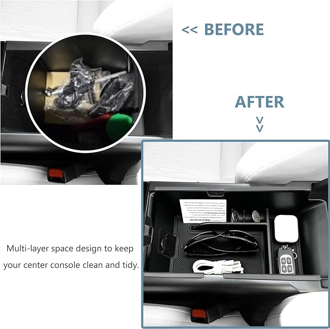 Compatible with Camry XLE or XSE 9th 2024 2025 & Camry LE SE 9th 2024 2025 Center Console Organizer Tray Accessories (Black)