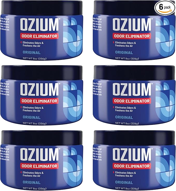 Ozium 8 Oz. Odor Eliminating Gel 6 Pack for Homes, Cars, Offices and More, 6 Pack