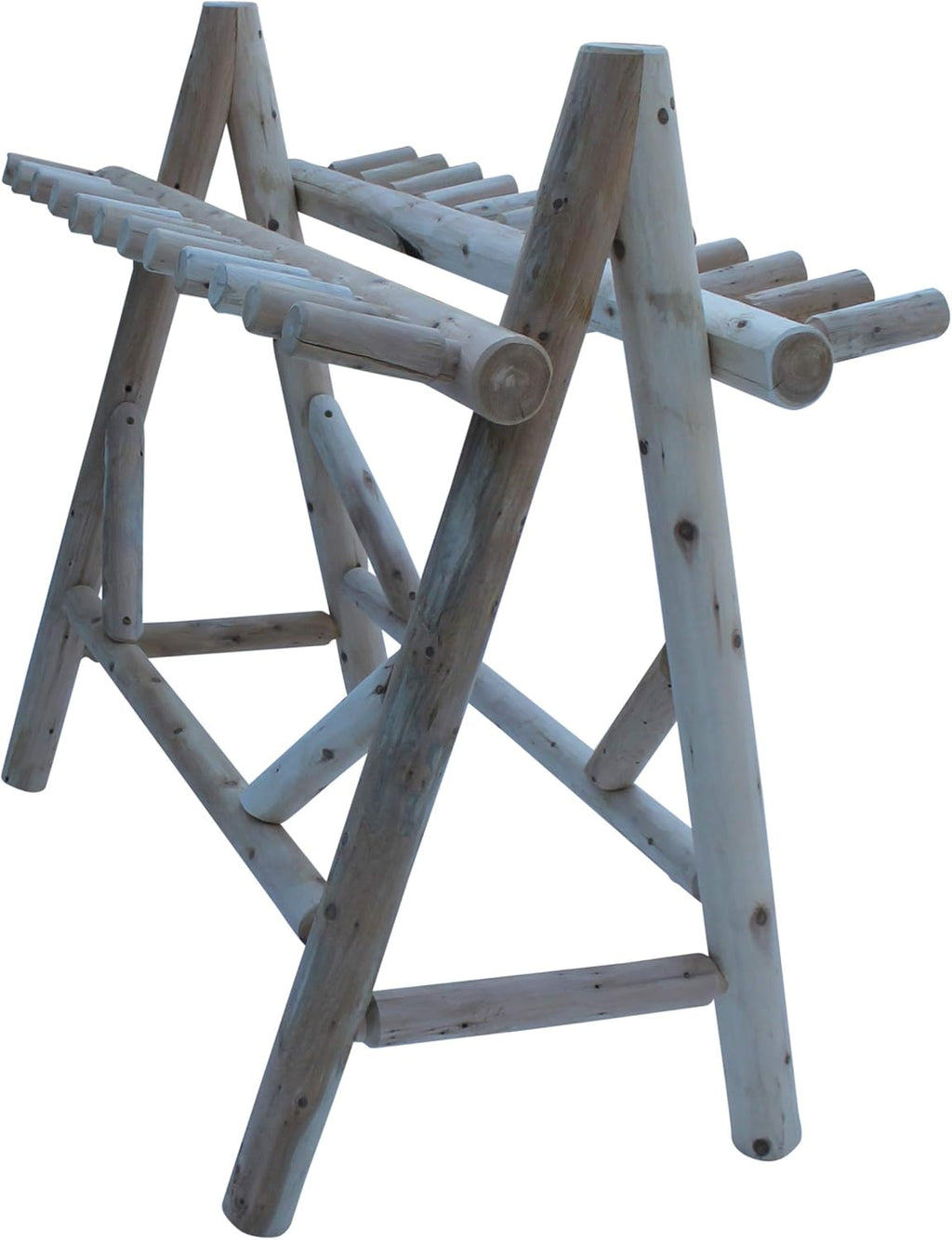 22-Place Freestanding Ski Log Racks, Pole Ski Holders, Garage Racks for Organization, Pole Stands, Snowboard Rack Garage, Snow Skis Sports Storage - Unfinished + 15" Anchor Kit