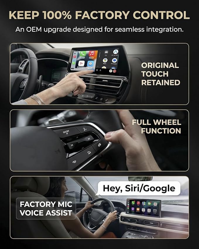 Wireless CarPlay Adapter & Android Auto Wireless Adapter, 2-in-1 CarPlay Car Adapter Dongle, Convert Factory Wired Apple CarPlay to Wireless, Ultra-Mini Plug & Play, Includes USB C & USB-A